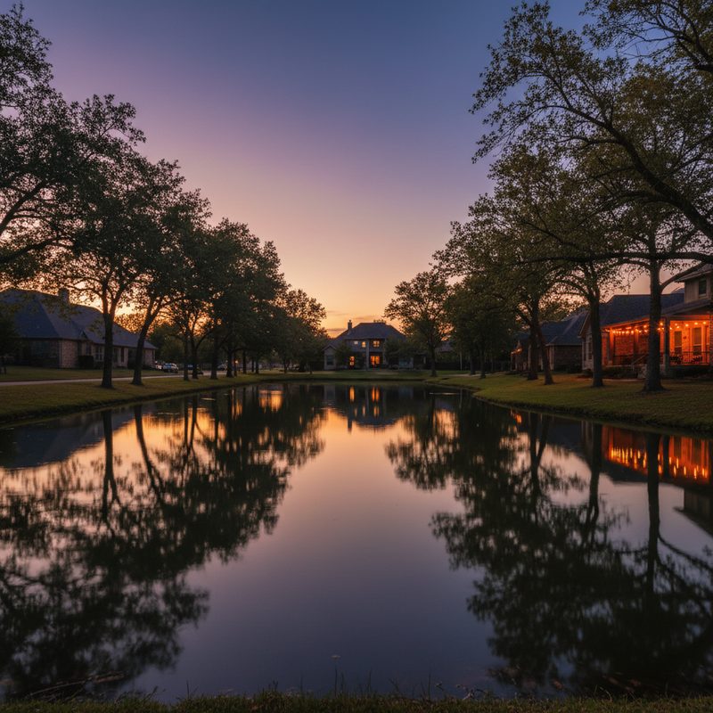 Copper Creek pond at dusk